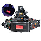 Налобний ліхтарик на акумуляторі Bailong RJ 3000, світлодіодна модель із регулюванням кута освітлення, фото 3