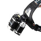 Налобний ліхтарик на акумуляторі Bailong RJ 3000, світлодіодна модель із регулюванням кута освітлення, фото 4