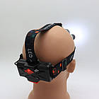 Налобний ліхтарик на акумуляторі Bailong RJ 3000, світлодіодна модель із регулюванням кута освітлення, фото 6