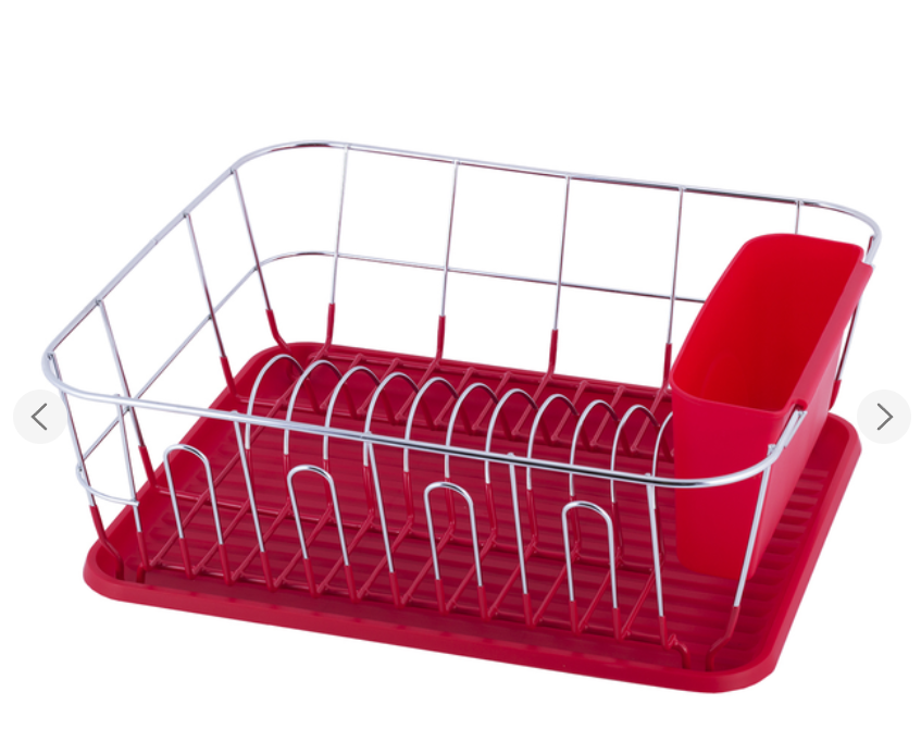 Сушарка для посуду Kamille 37х33х13,5 червона, фото 1