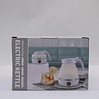 Складаний дорожній електрочайник із силікону YS-2008, 600 мл, блакитний компактний прилад для поїздок, фото 10