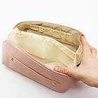 Косметичка з повним доступом з екошкіри 23,5х13х13 см рожева, зручний органайзер для зберігання косметики, фото 8