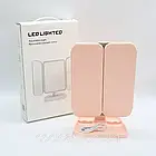 Косметичне дзеркало з LED-підсвіткою XW 810 рожеве, потрійна панель з USB і сенсорним керуванням, фото 7
