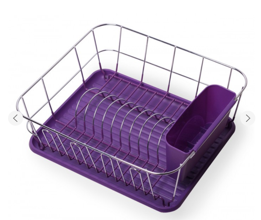 Сушарка для посуду Kamille 37х33х13,5 чорна, фото 1