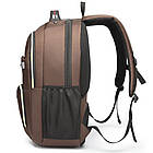 Рюкзак міський Biaowang коричневий 47х32х15 см з USB-портом зручний аксесуар для роботи та навчання, фото 3