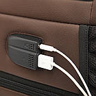 Рюкзак міський Biaowang коричневий 47х32х15 см з USB-портом зручний аксесуар для роботи та навчання, фото 4