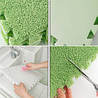 Килим пазл із ворсом 20 шт 30×30 см зелений із білим м'яким покриттям для ігрової дитячої кімнати, фото 7