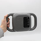 Перкусійний масажер для тіла YM-K60 сірий, 6 насадок, 9 режимів, бездротовий вібромасажер від USB, фото 9