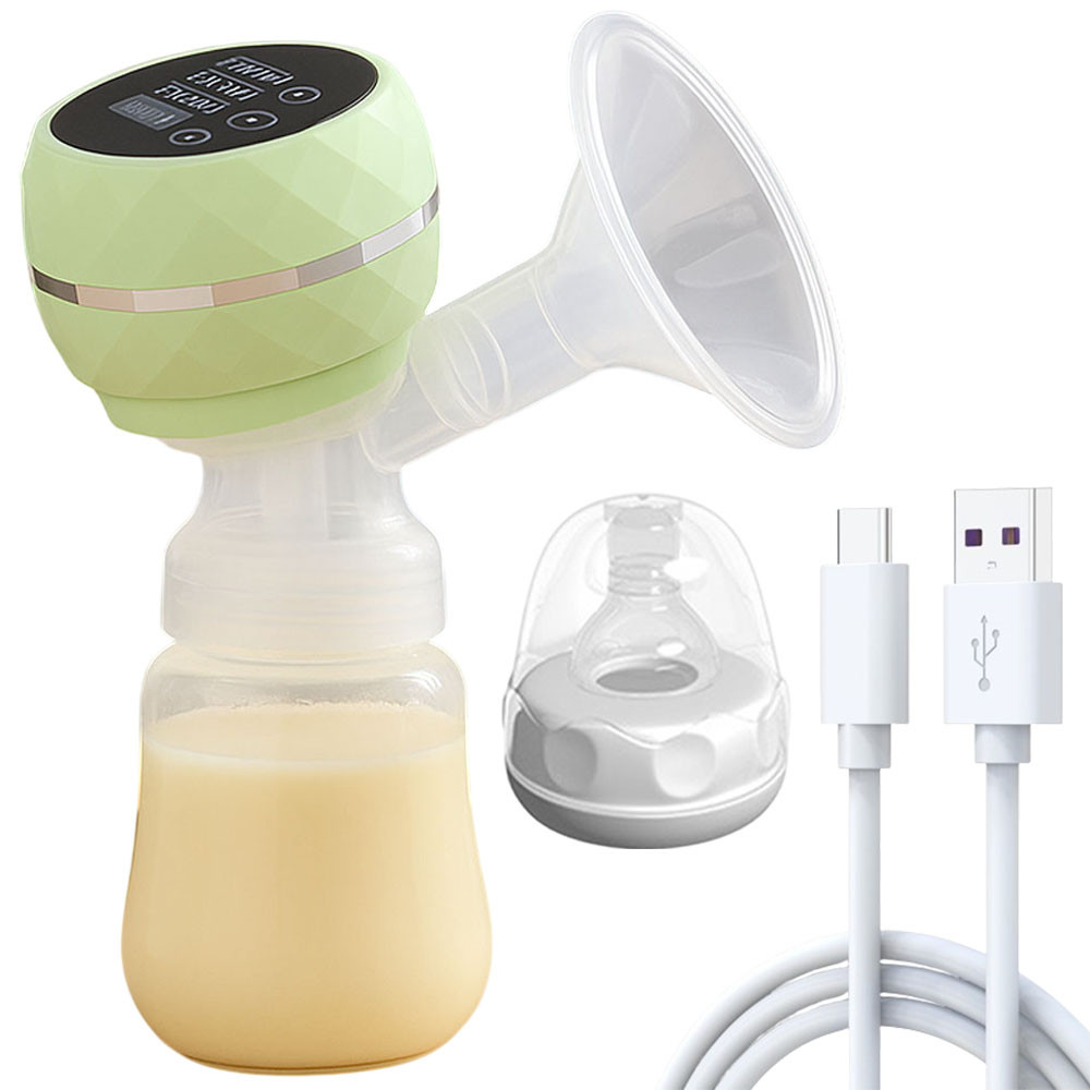 Електричний молоковідсмоктувач 180 мл з LED-дисплеєм USB заряджанням безшумний зціджувач грудного молока, фото 1