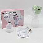 Електричний молоковідсмоктувач 180 мл з LED-дисплеєм USB заряджанням безшумний зціджувач грудного молока, фото 10