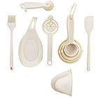 Набір кухонного приладдя 21 предмет GT-259 чорний, ложки, лопатки та віночки в підставці, фото 4