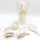 Набір кухонного приладдя 21 предмет GT-259 чорний, ложки, лопатки та віночки в підставці, фото 10