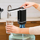 Електропомпа для води з живленням від USB Чорний, автоматичний диспенсер для бутля та розливання рідини, фото 5
