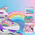 Розсувні ролики з підсвіткою фіолетові розмір 31-34 регульовані роликові ковзани для дітей, фото 6