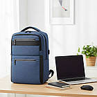 Рюкзак для ноутбука 16" BAG BG-40 42x28x16 см з USB, синій колір, зручна модель для навчання та роботи, фото 6