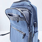 Рюкзак для ноутбука 16" BAG BG-40 42x28x16 см з USB, синій колір, зручна модель для навчання та роботи, фото 8