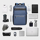 Рюкзак для ноутбука 16" BAG BG-40 42x28x16 см з USB, синій колір, зручна модель для навчання та роботи, фото 10