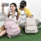 Шкільний рюкзак водонепроникний 44×29×13 см рожевий, легка модель з анатомічною спинкою для дівчинки, фото 3