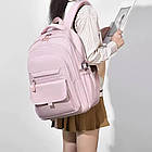 Шкільний рюкзак водонепроникний 44×29×13 см рожевий, легка модель з анатомічною спинкою для дівчинки, фото 4