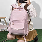 Шкільний рюкзак водонепроникний 44×29×13 см рожевий, легка модель з анатомічною спинкою для дівчинки, фото 6