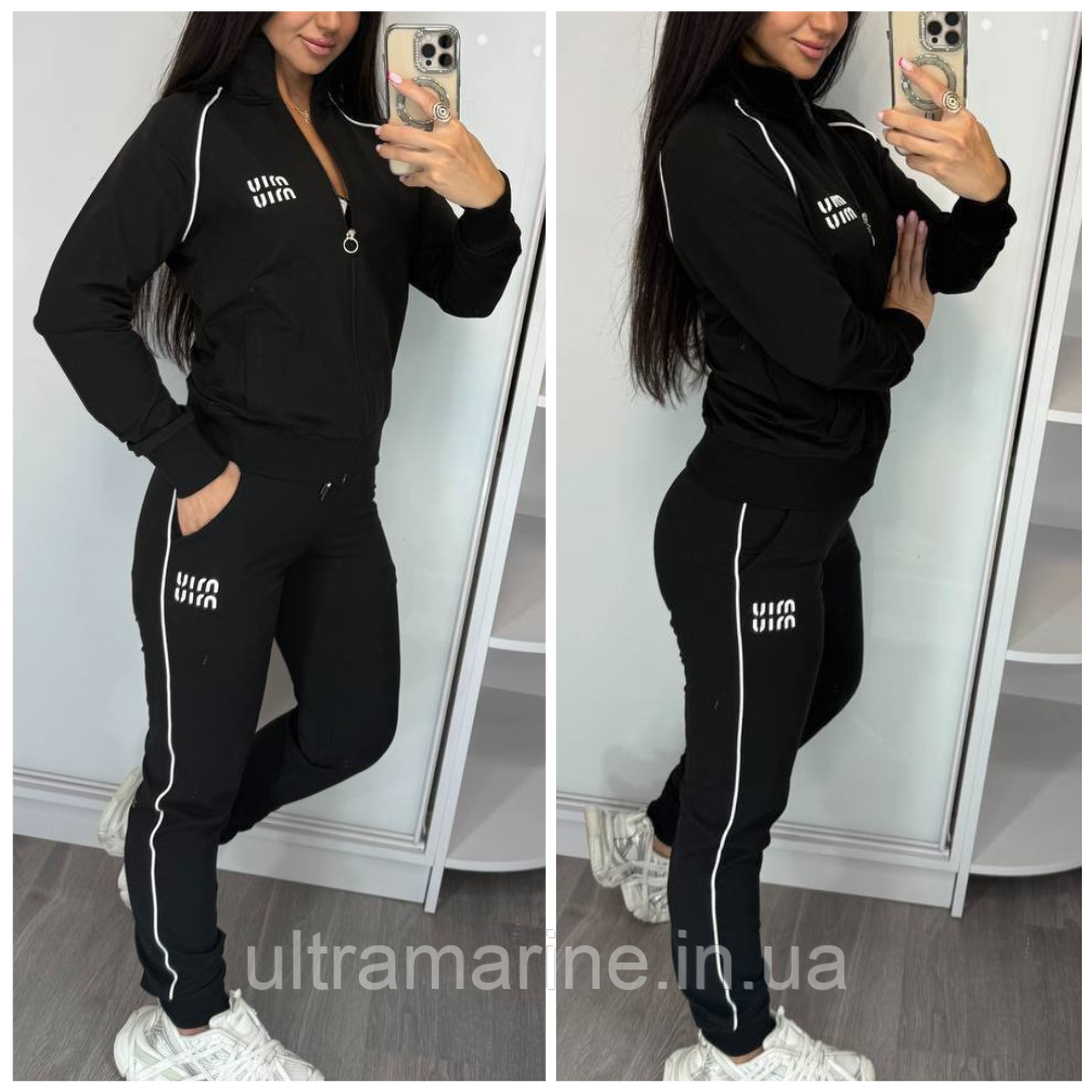Спортивний жіночий костюм UIRN UIRN чорний (трикотаж двунить Туреччина), фото 1