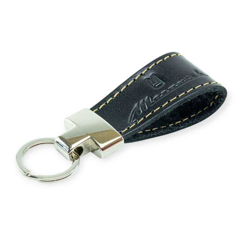 Брелок moskvich шкіряний тиснений чорний, прострочений, метал. затискач, фото 1