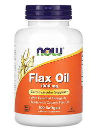 Flax Oil 1000 мг Now Foods 100 капсул