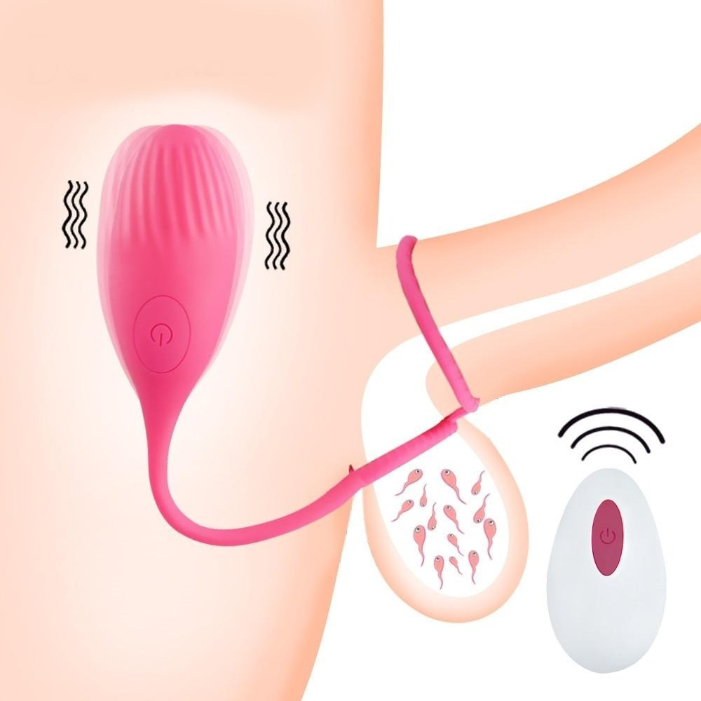 Масажер простати Love Toy із кільцем на пеніс та затискачем для яєчок, 12 швидкостей