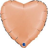 Фольгована кулька "Серце" персикова сатин Grabo 18"(45см) 1шт.