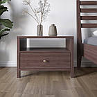 Тумба приліжкова з дерева Mebigrand Детройт 60х44х40 см Горіх темний (MBG-21389)
