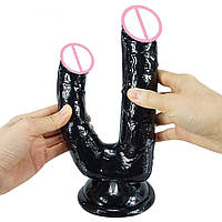 Подвійний фалоімітатор Love Toy на присосці, для анальної та вагінальної стимуляції
