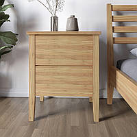 Тумба приліжкова з натурального дерева Mebigrand Балі 2 51х66х41 см Горіх світлий (MBG-21417)