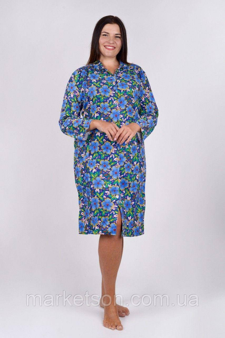 Жіночий байковий халат розміри від 46 до 64