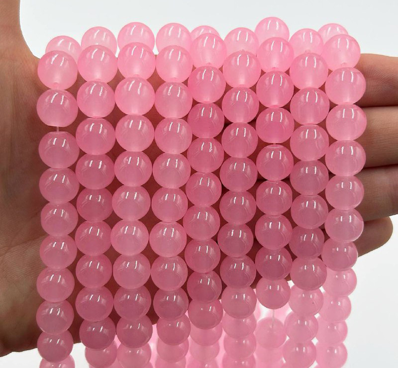 Скляні намистини / Упаковка 50гр / ≈ 38 шт / Ø-10 мм / Рожевий, фото 1