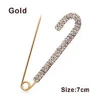 Брошка шпилька жіноча "Luxury Gold 7см", ошатна брошка прикраса для одягу, сукні, шарфа та пальто