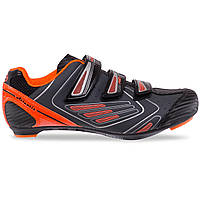 Велотуфлі чоловічі контактні шосейні TIEBAO ATLANTID TO-9857 розмір 41-46 кольори в асортименті Tiebao, Велотуфли, Синтетическая кожа / Сетка (Нейлон), Нейлон / Fiberglass, Чоловічий, 43-EUR/42-UKR, Китай, Контактные, Шоссейные, Чорно-жовтогарячий