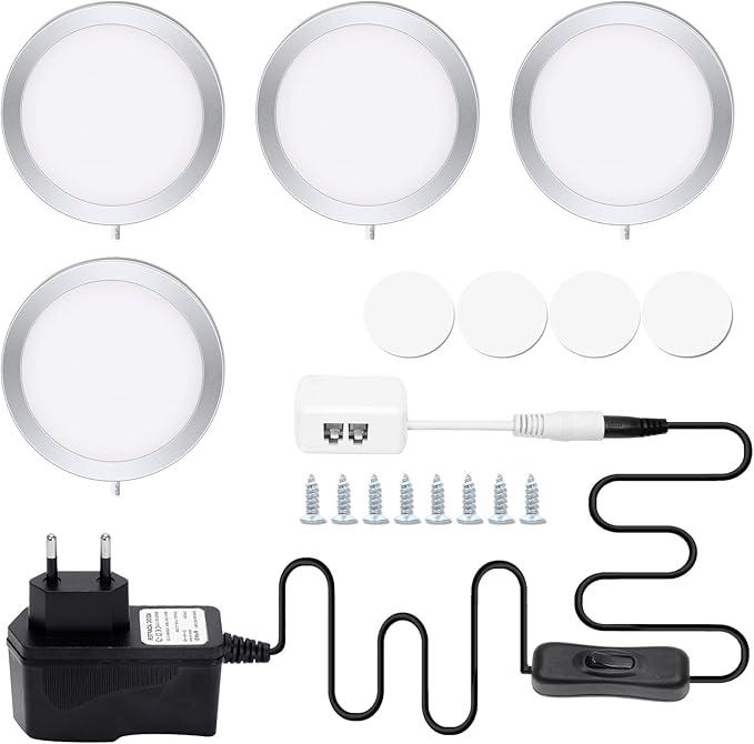 Світлодіодний світильник для кухні Kioooki. Підсвітка під шафу, круглий дизайн, тепле світло, для кухні, фото 1