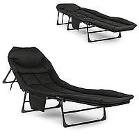 Розкладне ліжко (розкладачка) з вбудованим матрацом LEOBRO Black (LB-FB-M1-BLK)