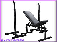 Стойки под штангу WCG разборные для дома черные регулируемые для силовых тренировок и жима