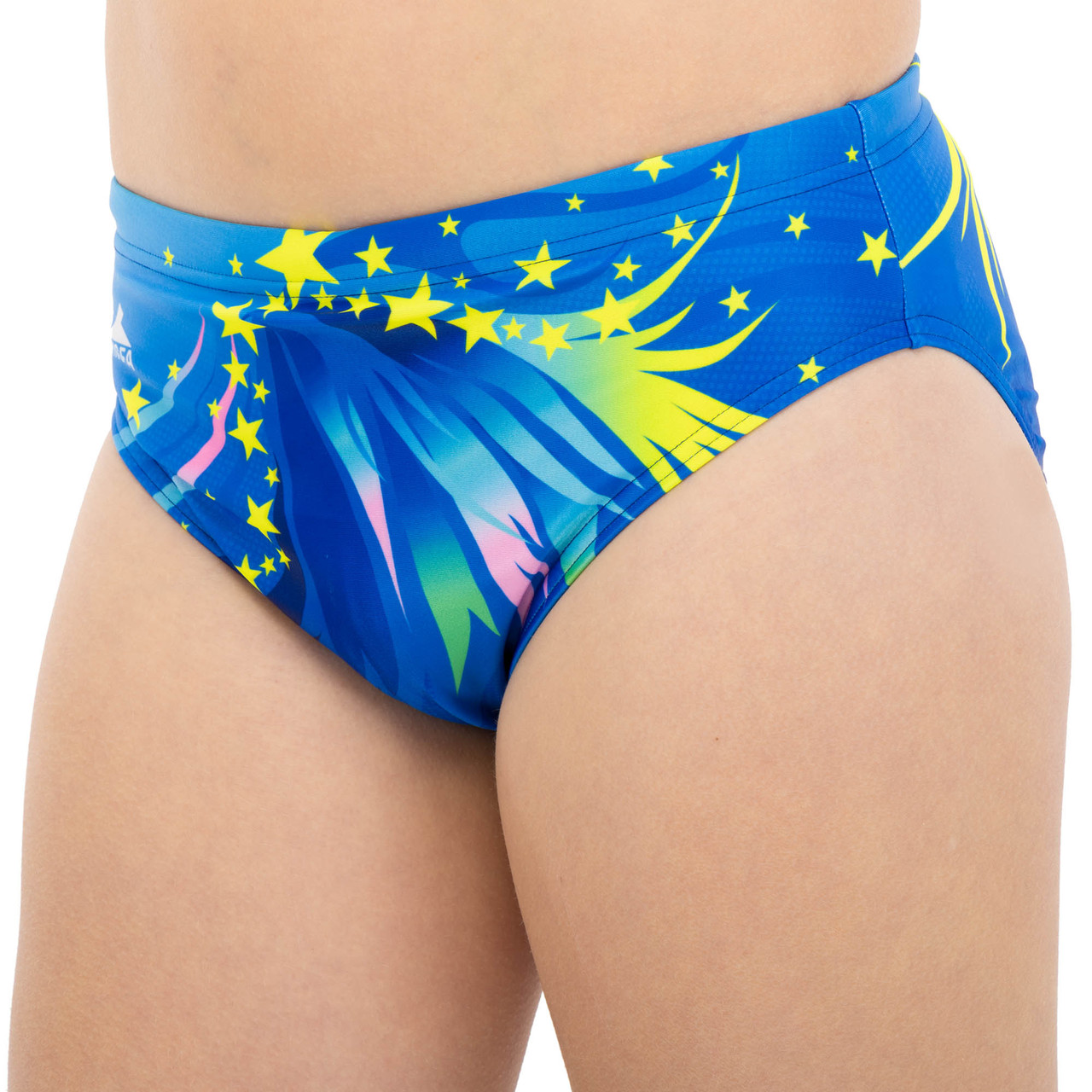 Плавки для хлопчиків класичні для плавання YINGFA 9645 розмір XS-2XL синій-жовтий, фото 1