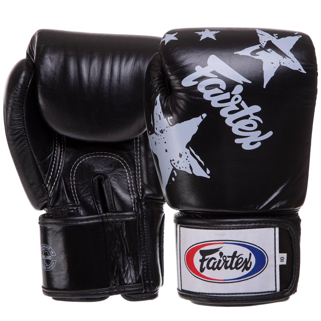 Боксерські рукавиці шкіряні FAIRTEX BGV1N NATION PRINT 10-16унцій кольори в асортименті, фото 1