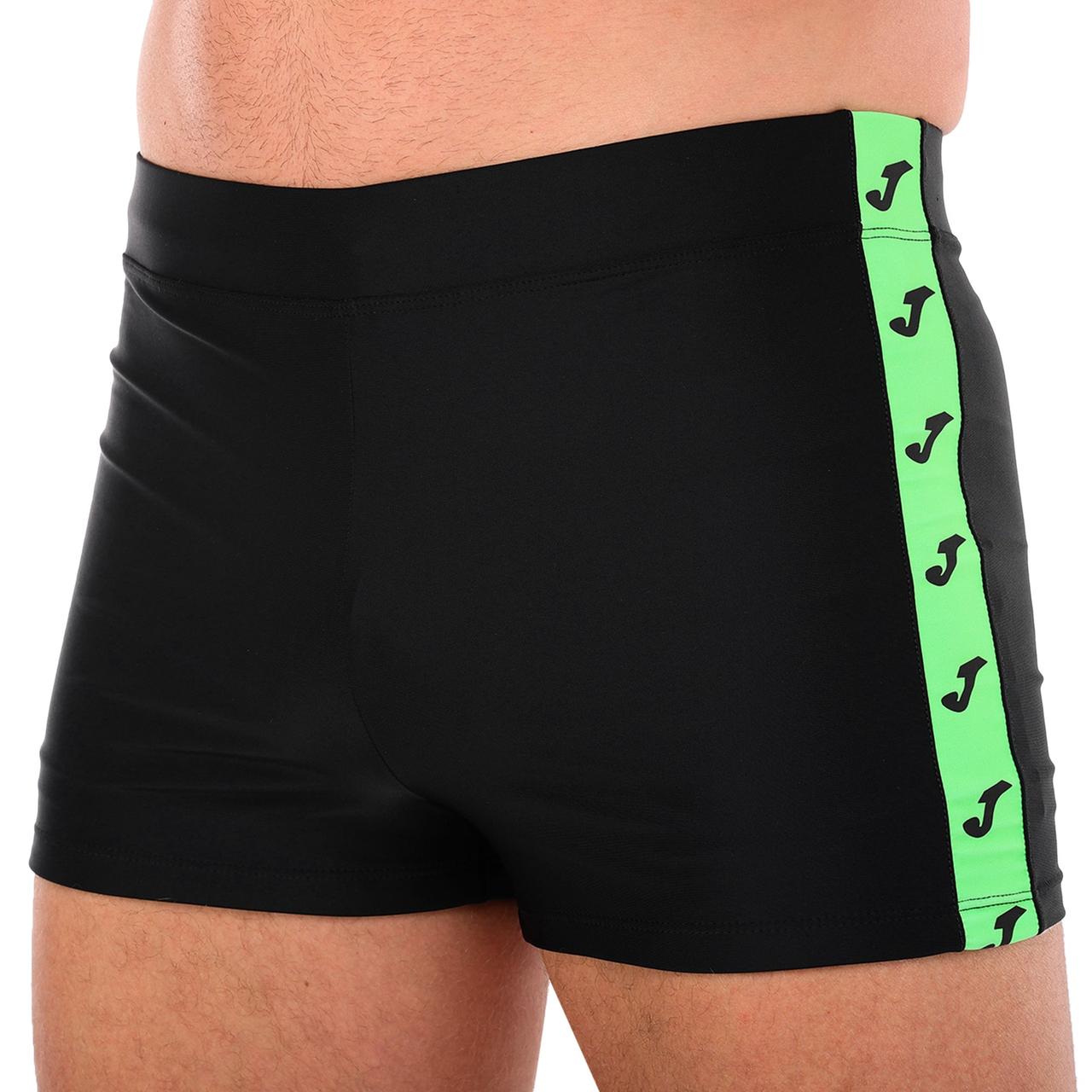 Плавки боксери чоловічі для плавання Joma SPLASH 102818-117 розмір-S-2XL чорний-салатовий, фото 1