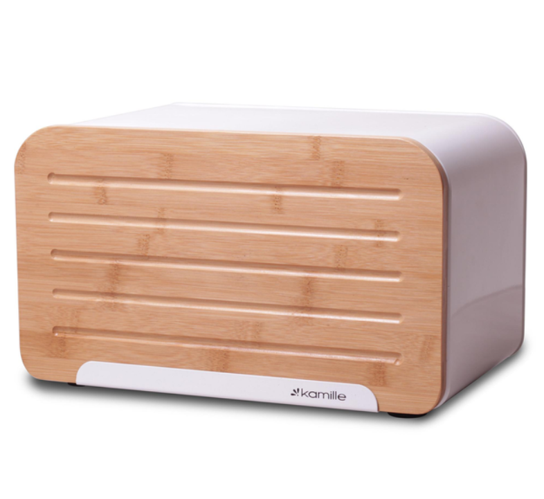 Хлібниця прямокутна Kamille бамбук, нержавіюча сталь, фото 1