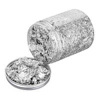 Срібляста поталь у пластівцях для декорування 15 г