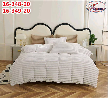 Тепла велюрова постільна білизна Koloco - півторашнє, фото 1