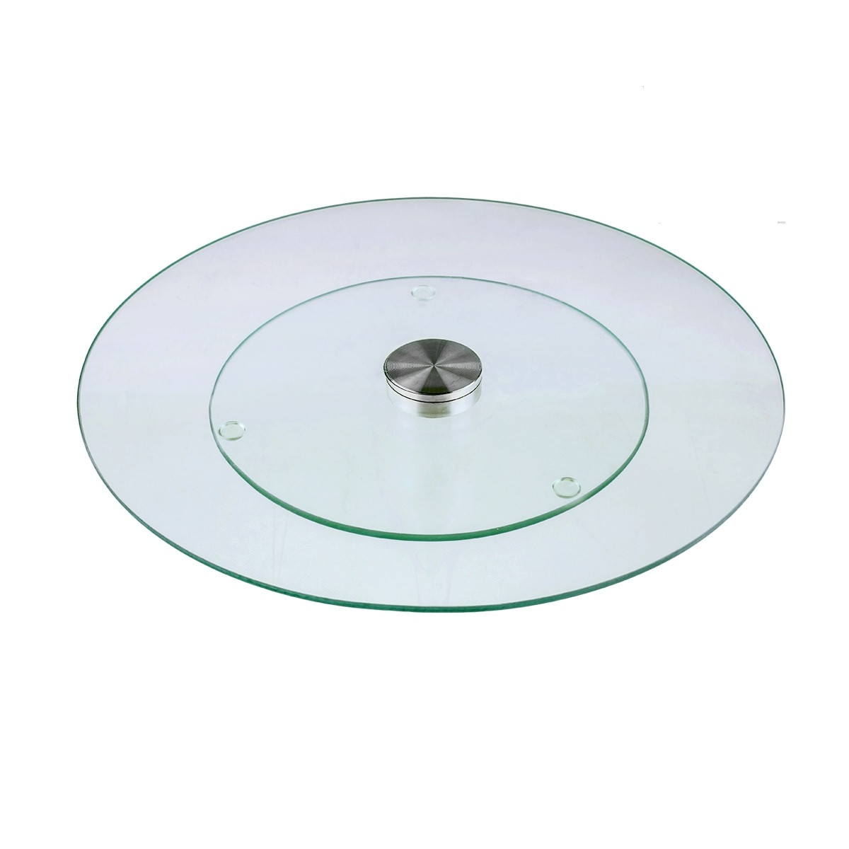 Підставка для торта скляна поворотна низька ніжка 25см