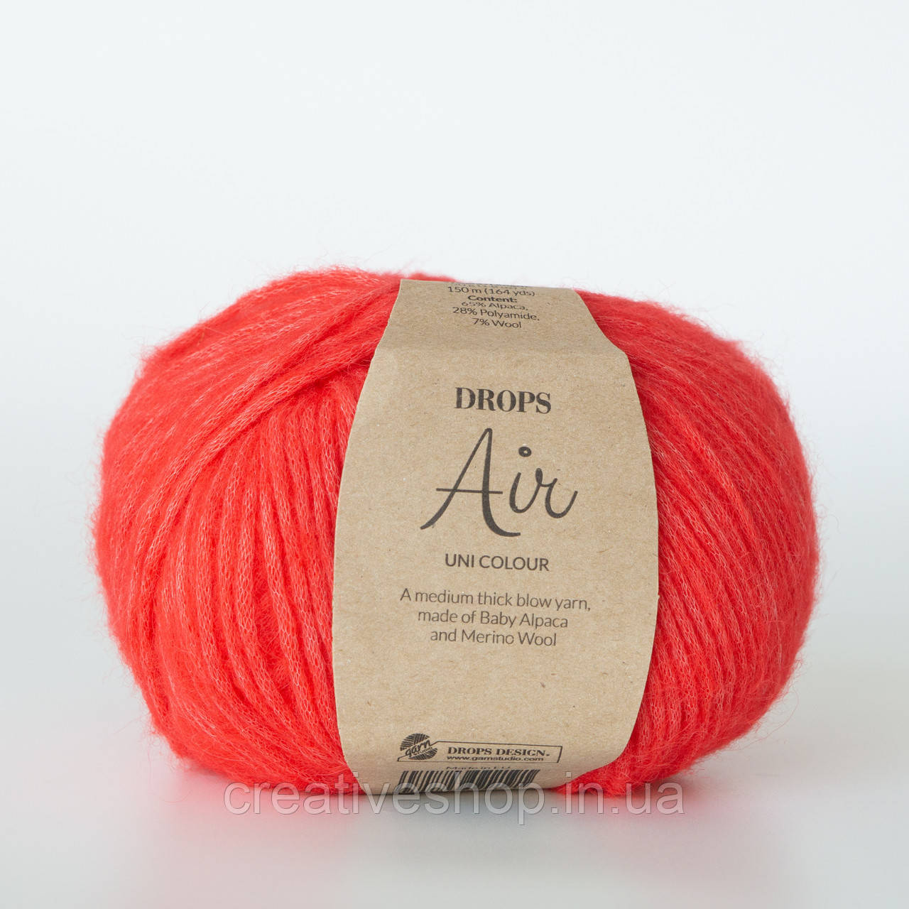 Пряжа Drops Air Uni (колір 61 hot red), фото 1