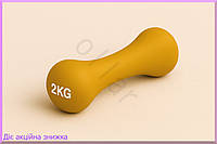 Неопренова фітнес гантель 2 кг WCG для дому та зали легкий тренажер для силових вправ