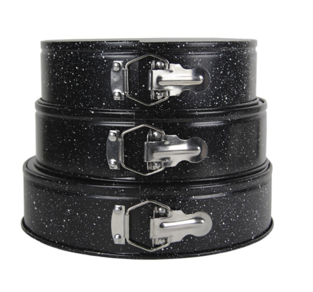 Набір роз'ємних форм для випікання 3 шт Kamille 24/26/28х6,5 см із вуглецевої сталі, фото 1