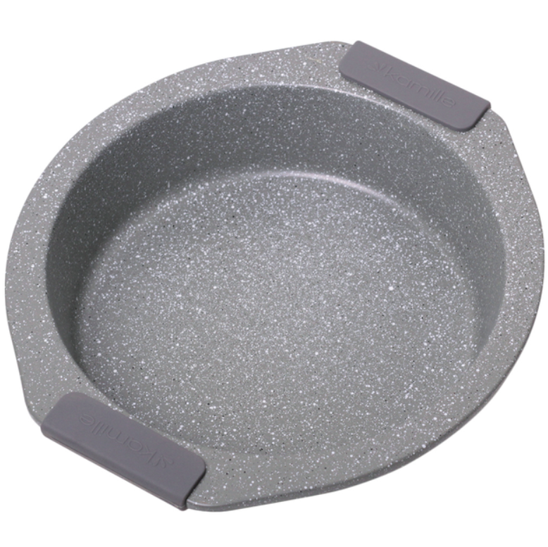 Форма для запікання кругла Kamille 28,5 х26, 5х6 см з вуглецевої сталі з мармуровим покриттям, фото 1